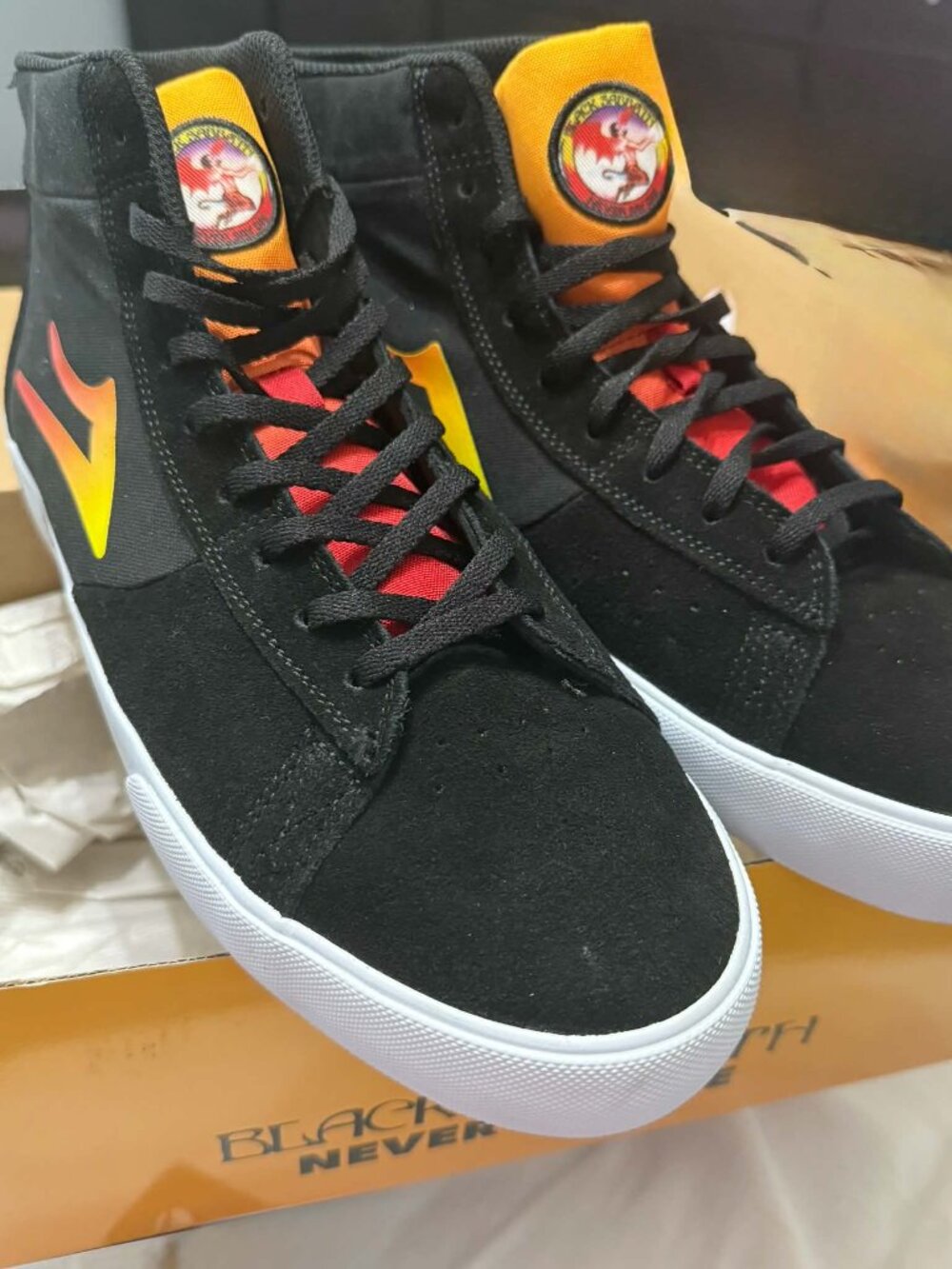 Lakai x Black Sabbath - Never Say Die - Newport Hi - black gradient suede